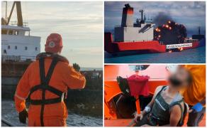 ANIMAŢIE. Filmul exploziei de pe cargo. SOS-ul disperat al marinarilor, convinşi că au lovit o mină marină. Prima ipoteză: act de sabotaj pe Canalul Sulina