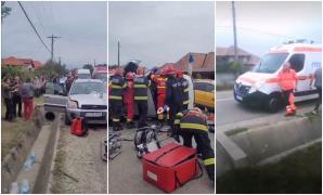 Tragedie pe un drum din Gorj. O femeie a murit după ce două mașini s-au ciocnit, iar una dintre ele s-a răsturnat
