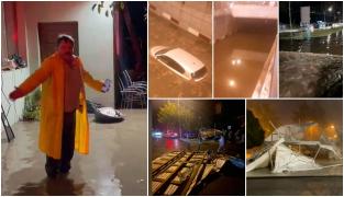 "Au băgat rechini aici. Uite cât e apa!" Prăpăd în Craiova după codul roșu de furtuni. Orașul a fost măturat de ploi torențiale și vijelii