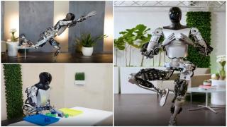Robotul Optimus, fabricat de Tesla, din ce în ce mai inteligent. Face cumpăna şi poate sta în poziţii de yoga