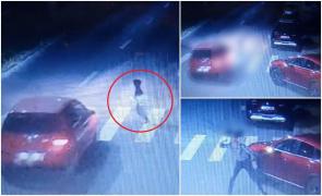 Momentul în care o șoferiță izbește cu mașina un băiețel de 7 ani, pe o trecere de pietoni din Iași. După impact, tânăra și-a văzut de drum
