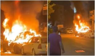 Panică pe un bulevard din Iaşi. O maşină s-a făcut scrum, după ce a luat foc din senin