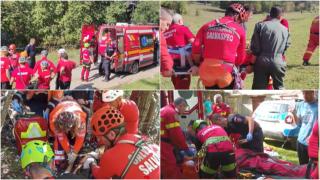 Alpinist rănit grav, după ce o bucată de stâncă i-a căzut în cap, în Neamţ. Lovitura a fost atât de puternică încât casca bărbatului s-a sfărâmat