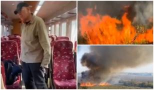 Alertă lângă Capitală! Flăcările au înghiţit zeci de mii de metri pătraţi de vegetaţie în Buftea. În apropiere există şi o magistrală de gaze