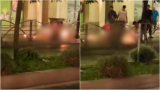 Un bărbat şi-a dat foc din dragoste, pe o stradă din Capitală. Polițiștii l-au stins cu geaca unei femei şi un extinctor