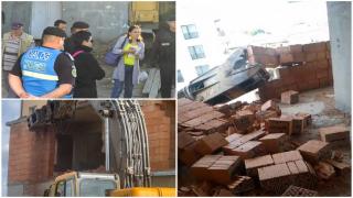 Complexul construit ilegal, demolat bloc cu bloc. Oamenii şi-au luat aici apartamente şi cu 10.000 de euro