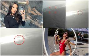 Momentul când DJ Lalla intră în apă și nu mai iese surprins de camerele de supraveghere. Cu doar câteva minute înainte artista se întâlnise și vorbise cu cineva