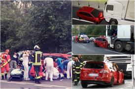 "I-am văzut că se lovesc, fac popice". Filmul accidentului din Timişoara, unde un bărbat a fost spulberat de 2 TIR-uri. Manevra unei şoferiţe i-a adus moartea