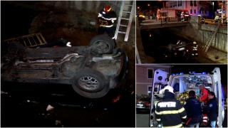 Cascadorie încheiată la spital. Şofer grav rănit, după ce s-a izbit violent de o maşină şi a plonjat într-un râu, în Mureş