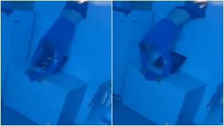 Un hoţ a încercat să dea "lovitura" într-un magazin din Scoţia, dar şi-a agăţat pantalonii şi a căzut cu faţa la podea. Momentul a fost filmat