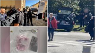 "Uite mascaţii ăia câţi sunt". Momentul în care un dealer din Timiş e ridicat de poliţişti de pe stradă, după ce a fost prins cu o cantitate uriaşă de cocaină
