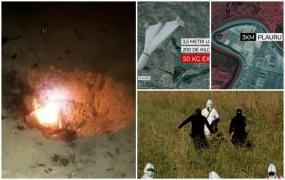 "S-a auzit aşa de aproape că am zis ori pe noi pică, ori în partea cealaltă". Drona care a căzut în Tulcea, surprinsă în imagini în timp ce încă ardea