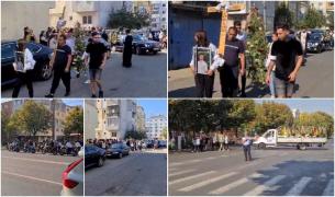Mario, tânărul motociclist ucis de șoferul drogat din Drumul Taberei, a fost condus pe ultimul drum în sunetul motoarelor turate