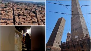 Turnul înclinat din Bologna a fost închis temporar. Autorităţile se tem că s-ar putea prăbuşi în orice moment