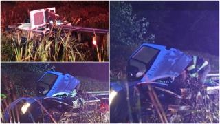 Un tânăr de 18 ani, beat şi fără permis, la spital după ce s-a răsturnat cu o camionetă într-un şanţ, în Satu Mare