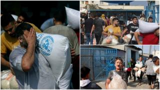 "Copiii noştri nu pot dormi din cauza foamei şi a setei". Criză umanitară în Gaza, palestinienii au spart depozitele ONU și au luat tot ce au găsit