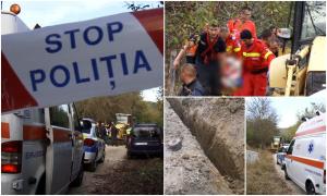 "A plecat, s-o fi dus cu mal cu tot". Tânăr strivit sub un munte de pământ, în Argeș, după ce a intrat într-un șanț îngust săpat pentru canalizare
