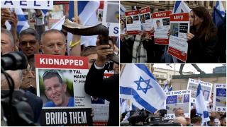 Miting de susţinere pentru Israel în Capitală. Oamenii cer eliberarea ostaticilor. Ambasadorul israelian: "Vom distruge Hamas"