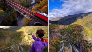 Ultimul defileu sălbatic din România, un magnet pentru turiştii străini. Calea ferată spectaculoasă străpunge munţii şi traseele prin inima pădurii