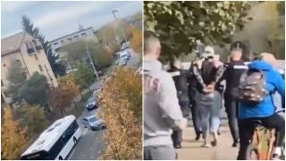 Scene de groază în Baia Mare. Un tânăr a început să urle pe stradă, apoi a lovit cu pumnii şi picioarele mai multe maşini