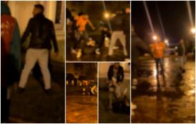 "Bă, tu ştii cine suntem noi?" Tânăr pus la pământ și lovit cu pumnii și picioarele de alți invidizi, în centrul oraşului Târgu Jiu