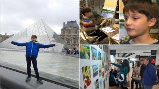 Un puști din Oradea a dat lovitura la doar 10 ani. Dragoș a expus zeci de tablouri la muzeul Luvru: "Parizienii au fost uluiţi"