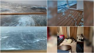 100 de oameni, răniți pe un vas de croazieră de lux, în timpul furtunii Domingos. Un val înalt cât un bloc cu 4 etaje a izbit violent nava