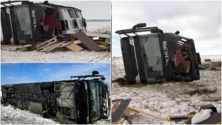 13 oameni din echipa de producţie a cântăreței Shania Twain, la spital. Autocarul în care se aflau s-a răsturnat pe o șosea înghețată, în Canada