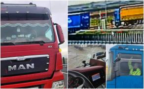 Șofer de TIR filmat cum calcă intenționat un coleg camionagiu, în parcarea din Vama Borș 2. Înainte de a da peste el, i-a spart cu o piatră parbrizul cabinei
