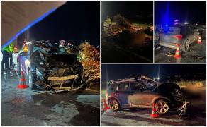 Impact devastator între un Audi și o căruță, în apropiere de "Zidul Morții" din Suceava. Un copil de 12 ani a ajuns în stare critică la spital