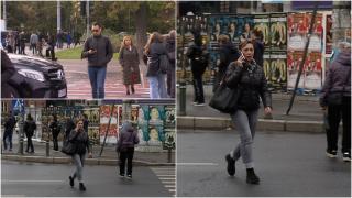 Cod rutier 2023. Reacția unui pieton care traversează cu căștile în urechi. Riscă în curând o amendă de 435 de lei