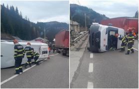 Plan Roşu de intervenţie în Suceava, după un accident puternic între un microbuz şi un autocamion. 12 persoane implicate