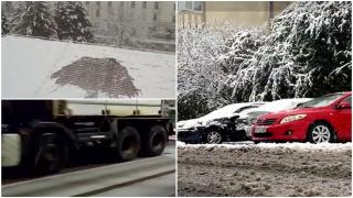 Cod galben şi portocaliu de ninsori în jumătate din ţară. Zăpada le-a dat bătăi de cap şoferilor din mai multe judeţe