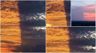 Fenomen rar pe cer: Apus de soare divizat