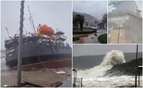 Navă ruptă în două de valuri, în Marea Neagră. Furtunile au lovit cu puterea unui uragan nord-vestul Turciei, cel puțin zece oameni au murit