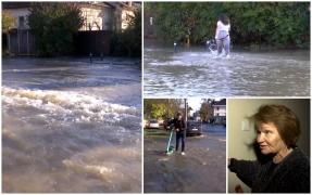 "A venit apa că a mutat uşa la garaj. Uitaţi-vă aici, parchetuţul meu şi mobila". O avarie la o conductă a inundat o stradă şi subsolurile caselor din Cluj