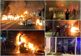 Proteste violente în Dublin. Maşini de poliţie, autobuze şi tramvaie, incendiate după ce 3 copii au fost înjunghiaţi lângă o şcoală