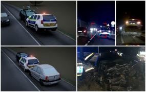 ANIMAȚIE. Cursa nebună făcută de un tânăr de 18 ani din Brăila, cu polițiștii pe urmele sale. A intrat în plin într-o mașină de poliție pe care a aruncat-o câțiva metri