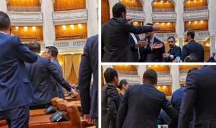 "Mă gunoiule, mă". Îmbrânceli între deputații AUR și USR. Scandalul a pornit de la o declaraţie făcută de George Simion