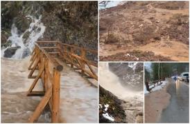 Cod roşu de inundaţii în Bihor, Cluj, Alba şi Bistriţa Năsăud. Oamenii s-au trezit cu puhoaiele în gospodării