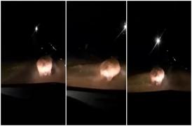 Un urs s-a luat la întrecere cu o maşină, în comuna Polovragi. Câţiva tineri se plimbau prin localitate, când au dat nas în nas cu animalul