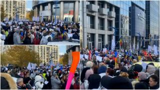 Protest la Înalta Curte de Casație și Justiție din București. Grefierii, scoși în stradă de salariile care nu le-au fost achitate complet și de condițiile de muncă