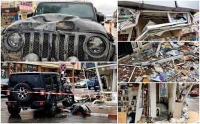 Un șofer a făcut dezastru cu mașina de teren, în Târgu Jiu. A spulberat un magazin în centrul orașului, după ce s-a urcat beat la volan