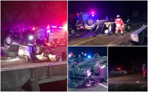 Un poliţist beat s-a răsturnat cu mașina pe un drum din Suceava. Agentul a suferit un șoc, iar bărbatul care îl însoțea a fost rănit