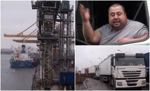 "De ce ne ține pe autostradă? Nu avem WC-uri". TIR-urile au blocat Portul Constanța. Șoferii așteaptă cu zilele ca să poată încărca sau descărca marfa