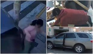Salvare la limită, după ce o maşină scăpată de sub control a intrat într-un magazin din Peru. Momentul de infarct, surprins de camere