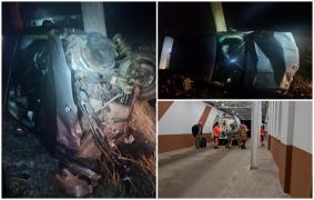 Un tânăr de 20 de ani din Botoşani, la un pas de moarte după ce maşina în care se afla a derapat din cauza poleiului