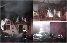 A ars de vie, după ce casa în care se afla a fost cuprinsă de flăcări. Femeia din Argeş aprinsese nişte candele în memoria soţului