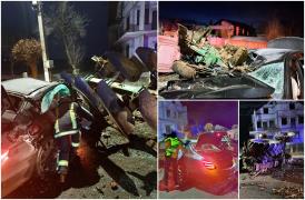 Dezastru cu un mort, pe un drum din Suceava. Un tractor cu plug s-a ciocnit cu un Mercedes, la Arbore
