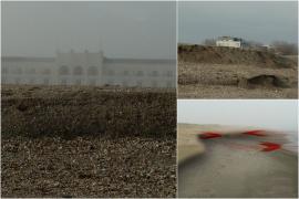 ANIMAŢIE. Dune de câţiva metri pe plaja din Mamaia. Furtunile puternice au provocat fenomenul "cliffing"